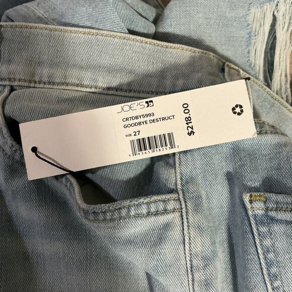 Joe’s Jeans The Blake High Rise Wide Leg Crop Distressed Denim Size 27 NWT - Picture 5 of 10